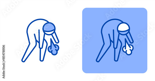 Drained Line Color , Two-tone color and contrasting background icon illustration