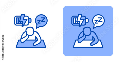 Weariness Line Color , Two-tone color and contrasting background icon illustration