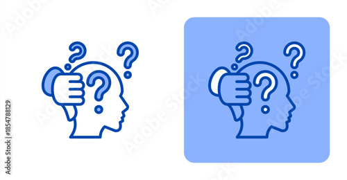 Demotivated Line Color , Two-tone color and contrasting background icon illustration