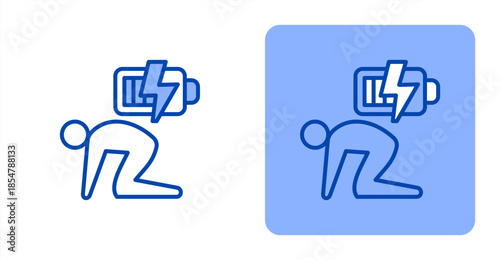 Fatigue Line Color , Two-tone color and contrasting background icon illustration