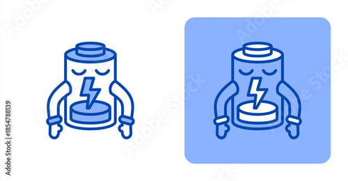 Low Energy Line Color , Two-tone color and contrasting background icon illustration