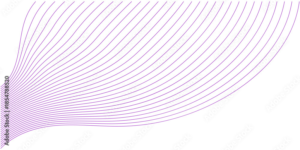 Fototapeta premium Modern abstract design with elegant lavender lines flowing in a gentle curve