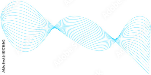 Graceful light blue lines form an undulating wave pattern, conveying motion and fluidity in a simple yet captivating abstract graphic