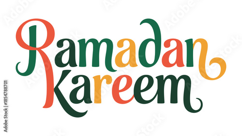 Ramadan Kareem: A vibrant illustration showcasing the warm greeting, perfect for sharing the festive spirit of the Islamic holy month. 