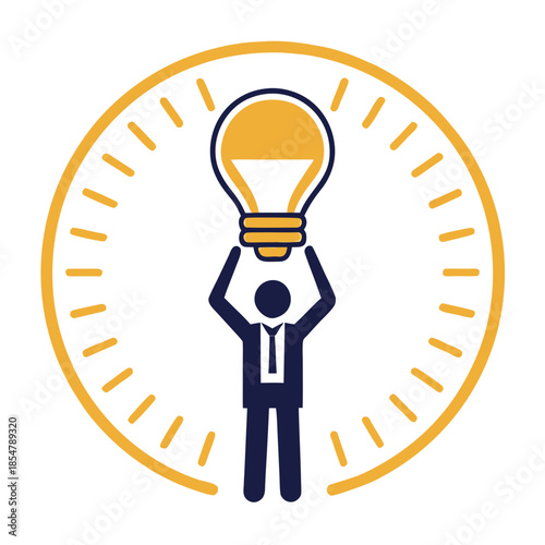 Innovation Concept With Lightbulb Held Above By Businessperson, Creative Idea And Problem Solving