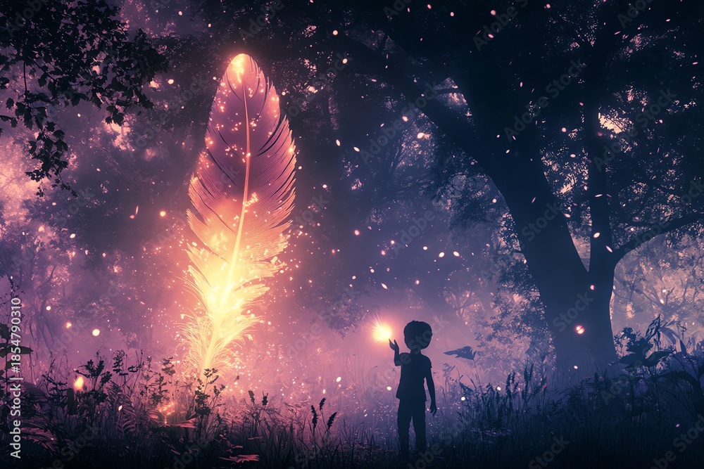 Obraz premium A mystical scene of wonder in the forest.