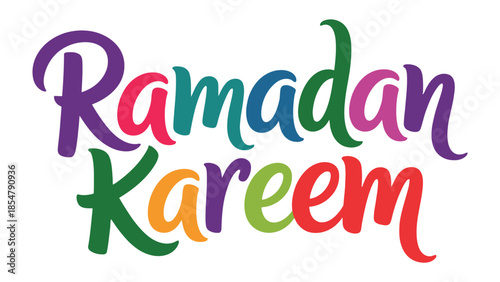 Ramadan Kareem: A vibrant and colorful illustration of the greeting Ramadan Kareem, capturing the spirit of this special time