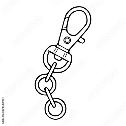 bag hook and chain outline illustration