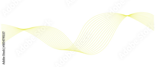 Abstract Yellow Wavy Lines on White Background Vector Art