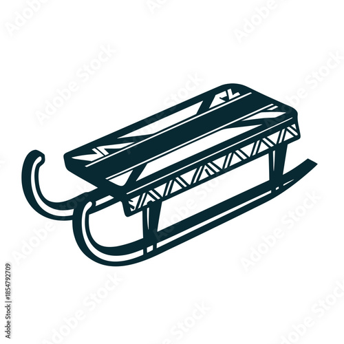 Retro Sled Vector Illustration for Winter Holidays and Fun
