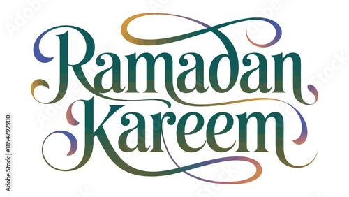 Ramadan Kareem: A beautifully scripted Ramadan Kareem wishes, perfect for holiday greetings and festive celebrations, rendered in elegant calligraphy, evokes the spirit of the holy month.