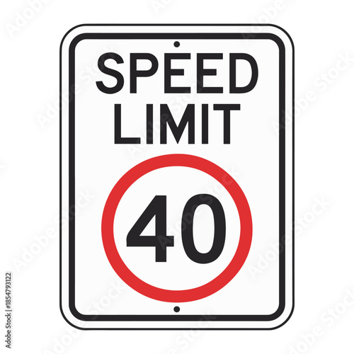 maximum speed limit 40 traffic icon