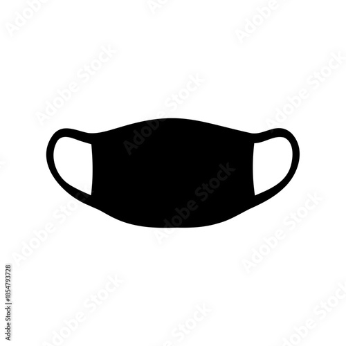 Black cloth face mask isolated on white background for virus protection
