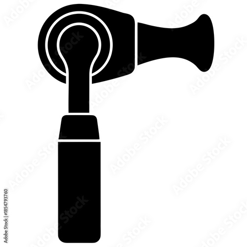 Medical Otoscope Ear Exam Tool Silhouettes Vector Icon