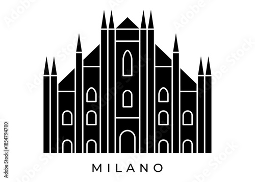 duomo di milano solid icon. vector