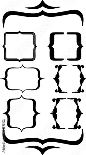 Bracket art vectors and Set of black braces or curly brackets icon silhouette collections