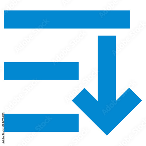 Flat Colored Sort Descending Icon for Data Ordering and Interface Navigation