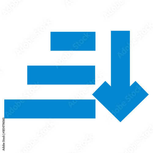 Flat Colored Sort Descending Icon for Data Ordering and Interface Navigation