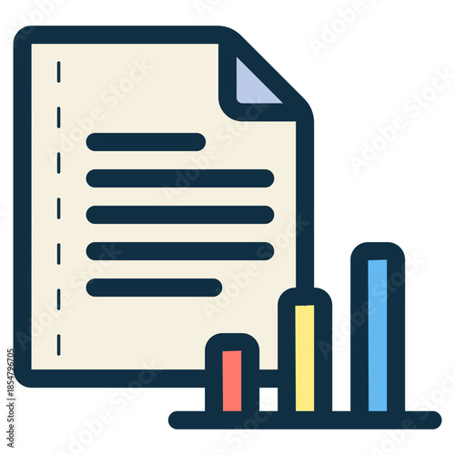 document with statistical bar graph icon