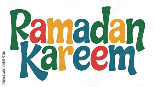 Ramadan Kareem: A vibrant illustration of Ramadan Kareem in a colorful and dynamic design, capturing the festive spirit and communal joy associated with this significant time.