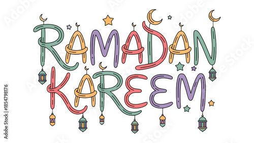 Ramadan Kareem: Celebrate the holy month of Ramadan with this colorful, handcrafted design, featuring traditional crescent moons, stars, and lanterns. A vibrant reminder of peace and reflection.