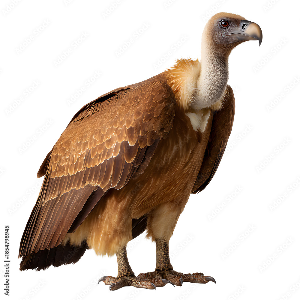 Obraz premium Bird of prey eagle and vulture isolated on white background
