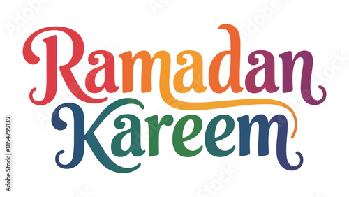 Ramadan Kareem: A vibrant and colorful design wishing a blessed Ramadan. This visual celebrates the spirit of generosity, reflection, and community during the holy month.