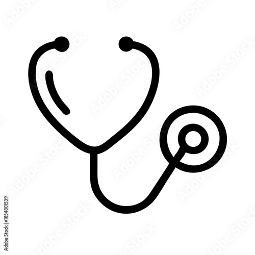Stethoscope Heart Shape Medical Silhouettes Vector Logo