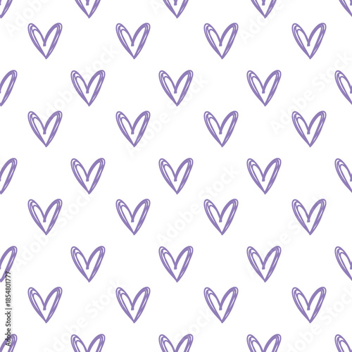 purple doodle heart pattern vector design