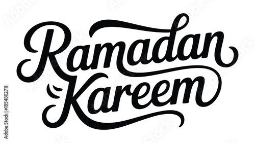 Ramadan Kareem: A stylized script elegantly announces the auspicious occasion, featuring flowing calligraphy that conveys a sense of peace and spirituality.