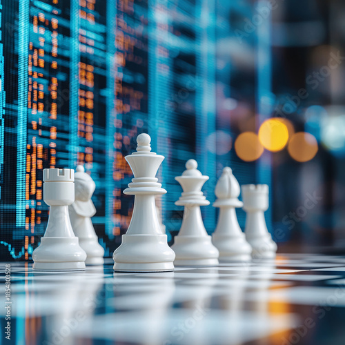 Wallpaper Mural Strategic chess moves in business analysis urban office digital art high-tech environment close-up view strategy and competition Torontodigital.ca