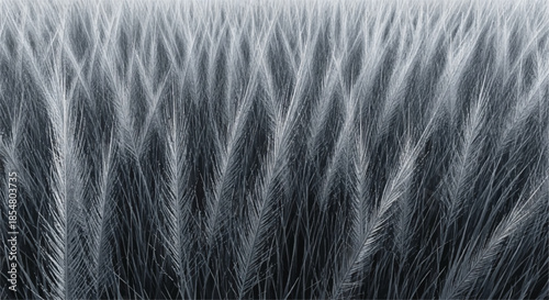 Soft Monochrome Texture of Fine Overlapping Feathers or Grass Blades Pattern