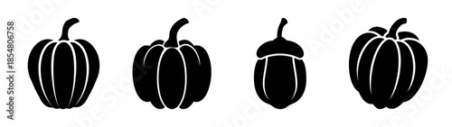 Four black pumpkins