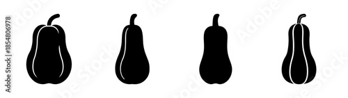 Four silhouetted pears