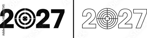 2027 year with target and bullseye symbol