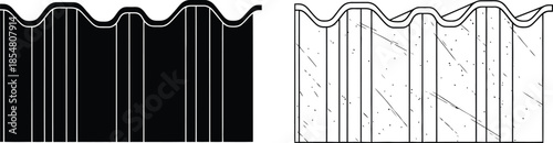 corrugated metal sheets with wavy tops