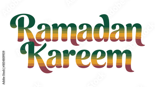Ramadan Kareem greeting: A colorful, artistic design features the traditional Ramadan Kareem script, creating a festive, and welcoming message for the holy month.