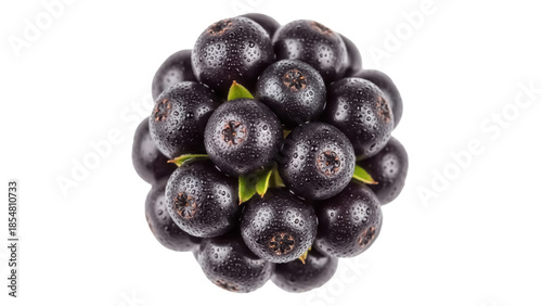 Tableau sur toile Pile of fresh aronia berries isolated PNG, antioxidant-rich superfood with a sli