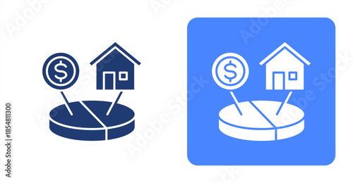 Mentorship Line , Two-tone color and contrasting background icon illustration