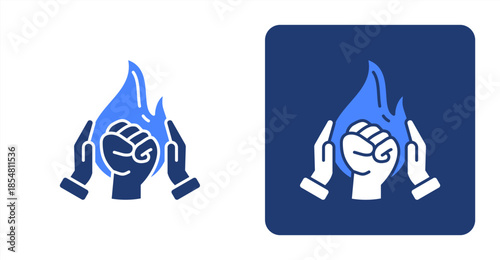 Learning Center Glyph , Two-tone color and contrasting background icon illustration