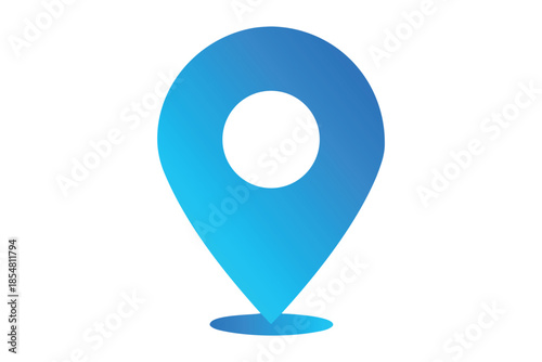 Blue GPS Navigator Pin Mockup on White Map Background