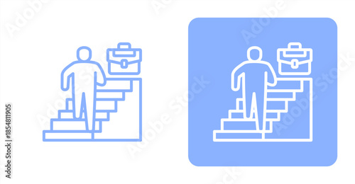 Engaged Employee Line Color , Two-tone color and contrasting background icon illustration