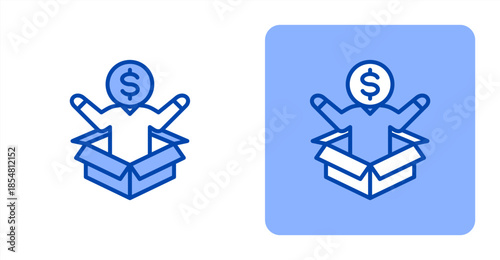 Flexibility Glyph Color , Two-tone color and contrasting background icon illustration