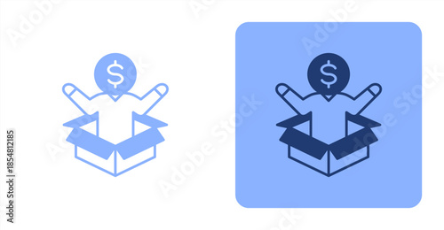 Work Life Balance Glyph Color , Two-tone color and contrasting background icon illustration
