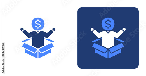 Trust Glyph Color , Two-tone color and contrasting background icon illustration