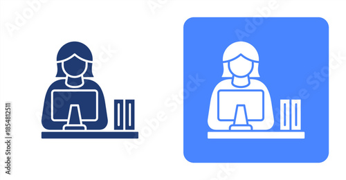 Team Spirit Line , Two-tone color and contrasting background icon illustration