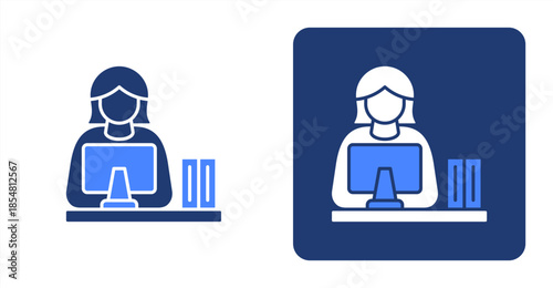 Communication Line , Two-tone color and contrasting background icon illustration