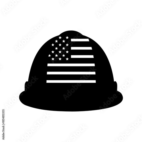 American Flag Inspired Hard Hat Showing Patriotism in a Symbolic Representation