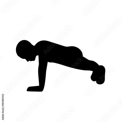 Silhouette of a person doing a push up exercise demonstration