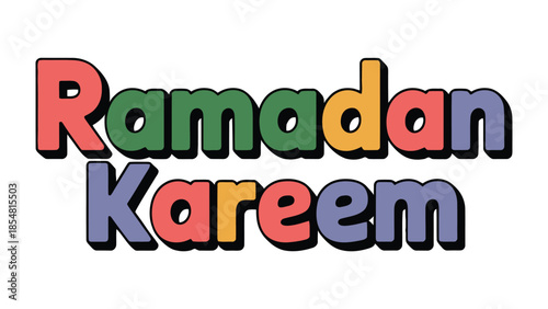 Ramadan Kareem: A vibrant and colorful illustration of the greeting Ramadan Kareem, a message of generosity and well wishes during the holy month. 